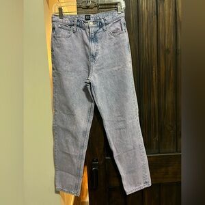 Gap lavender acid wash mom jeans size 4. High rise, easy through the thigh